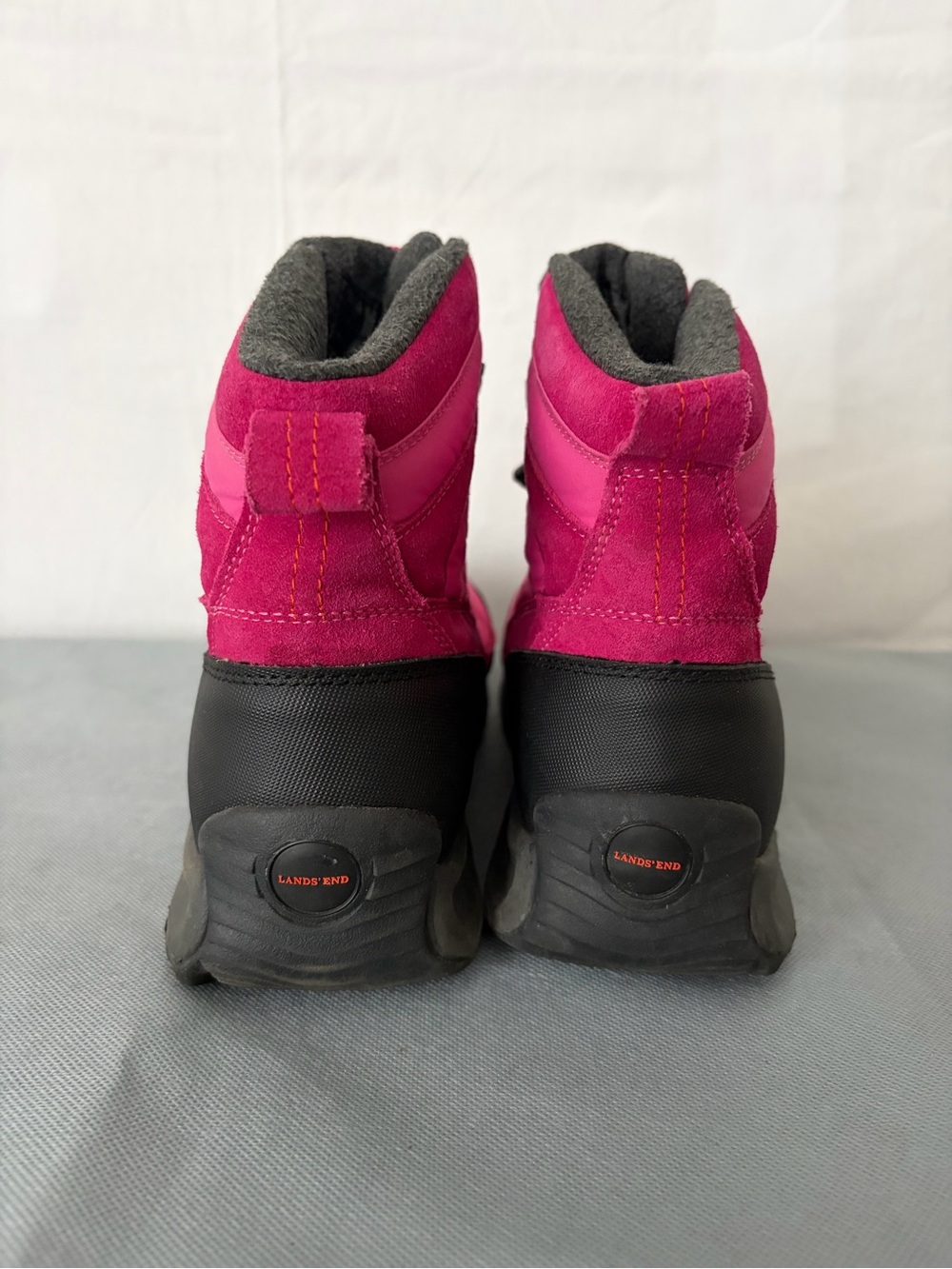 Lands End Pink Quilted Insulated Winter Boots Lace Up Sz 9B (B222) - Picture 5 of 11